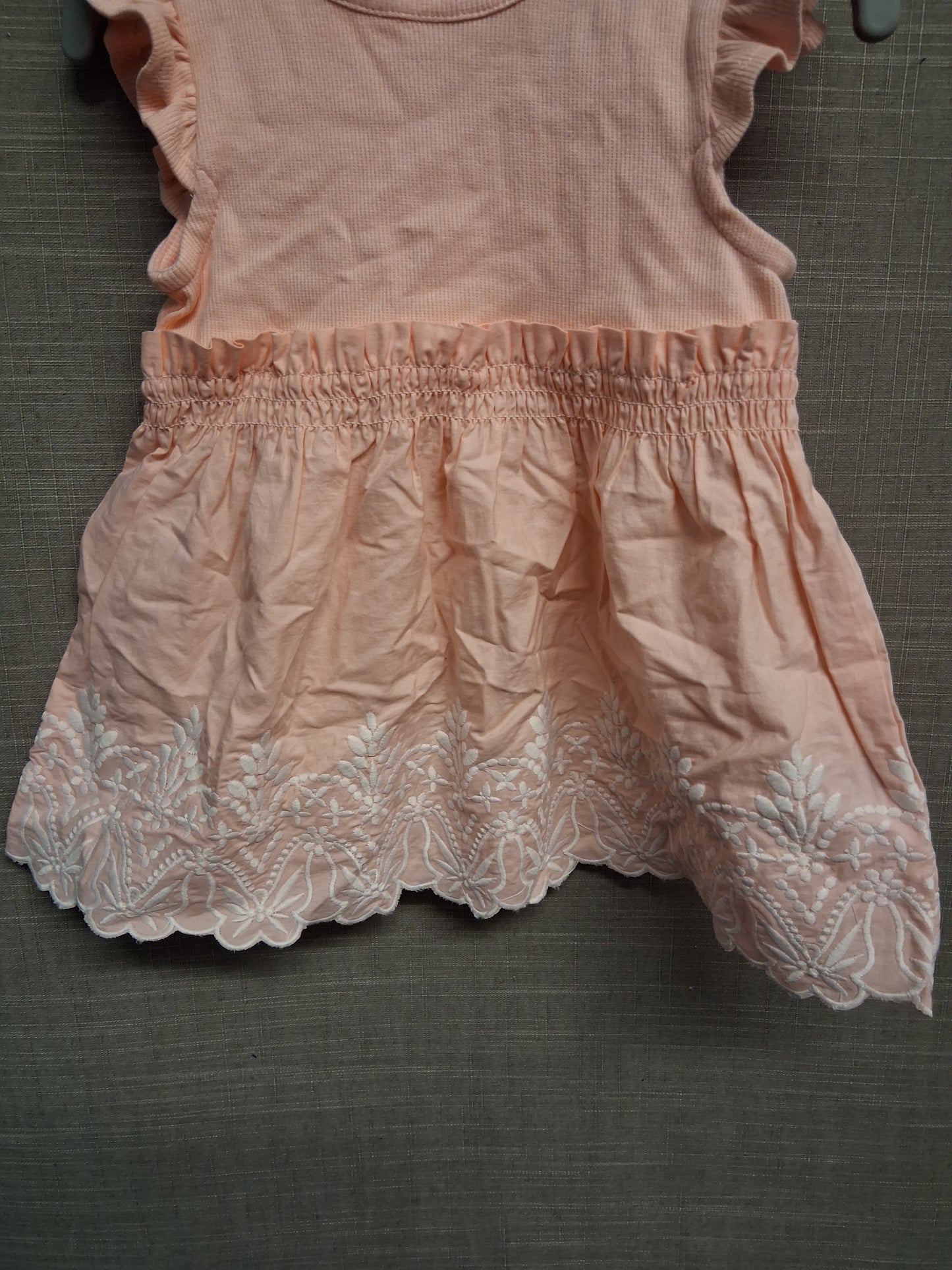 Joie Girls Peach Summer Dress Cap Sleeve Age 18-24 Months 100% Cotton