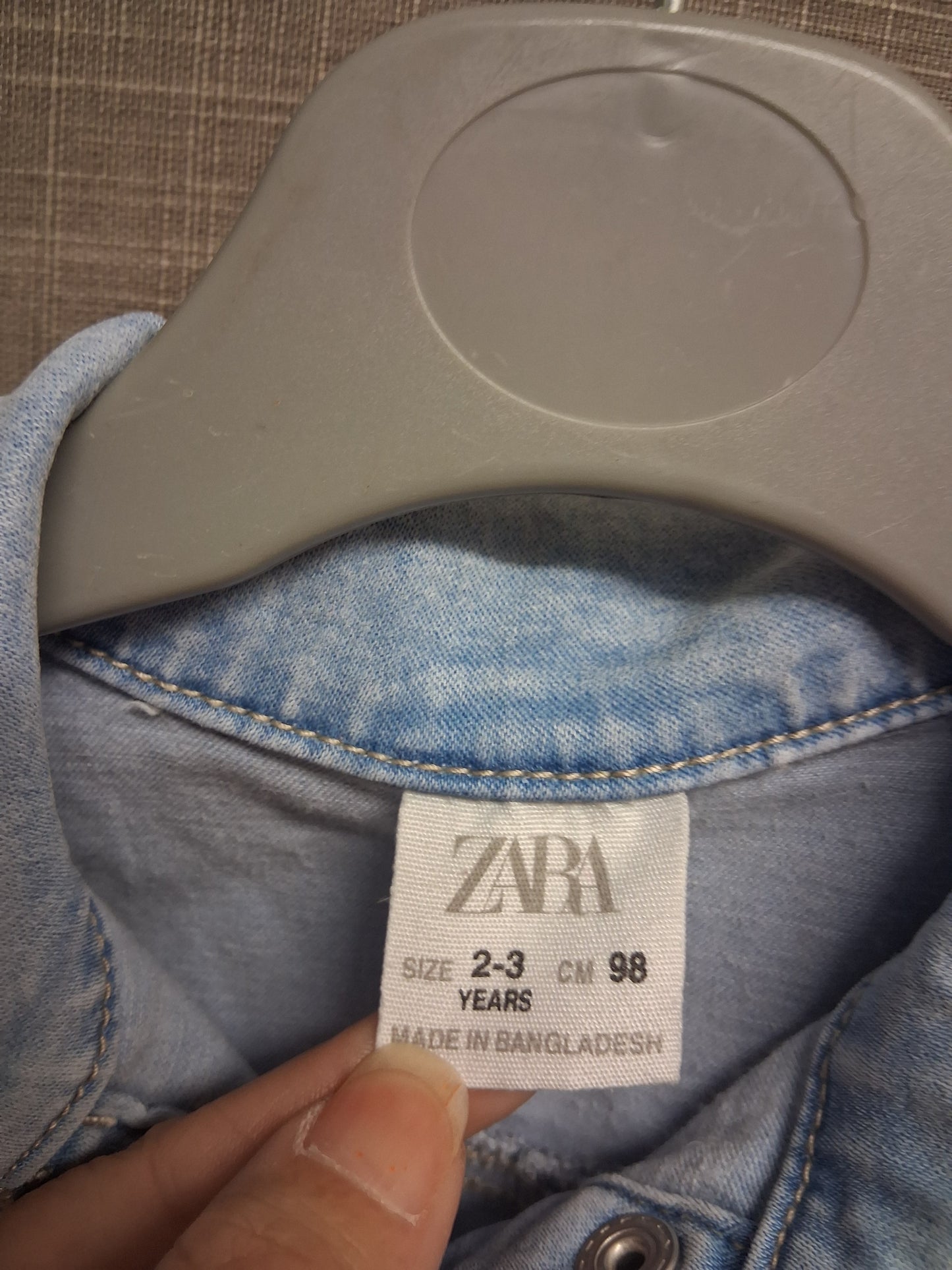 Zara Playsuit Denim Short Sleeve Blue Age 2-3 Years