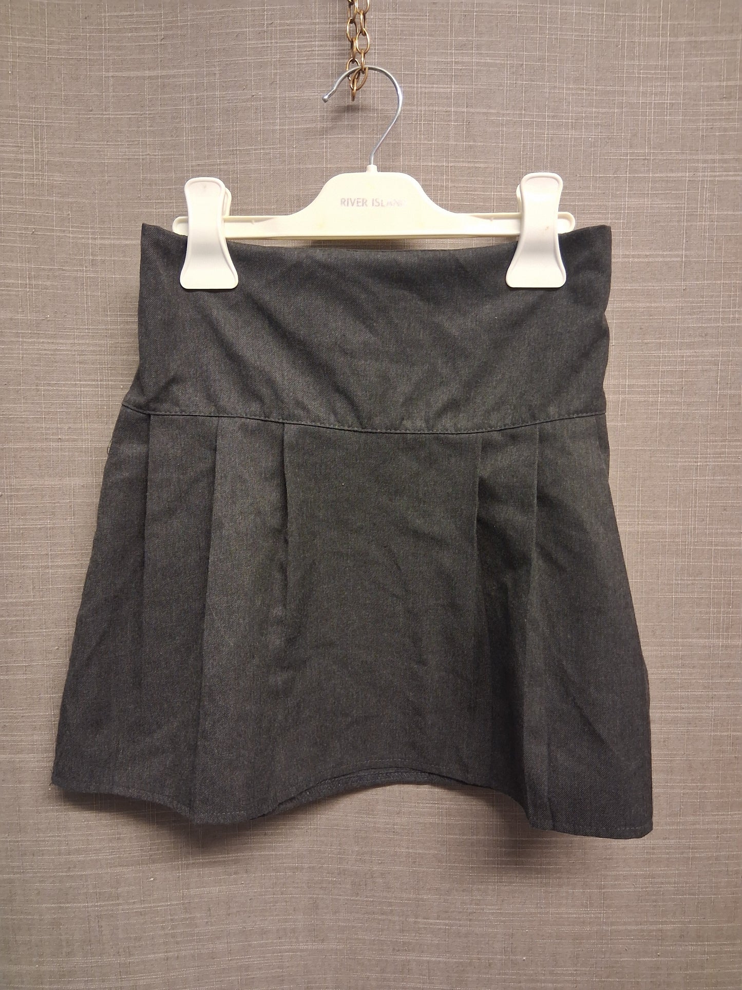 George Girls Grey School Skirt Age 6-7 Years