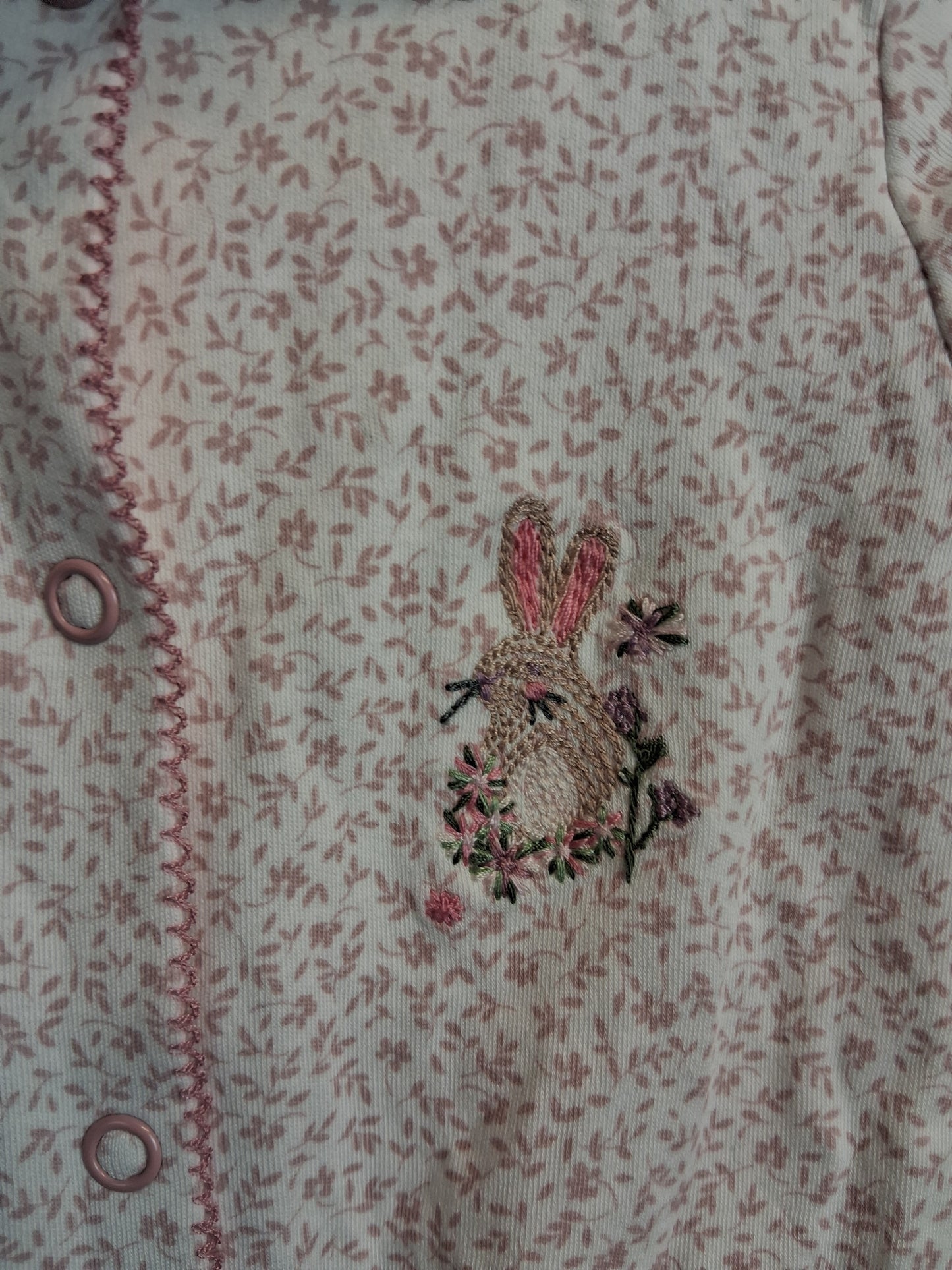 Next Girls Multicolour Bunny Floral Sleepsuit Romper Age Newborn