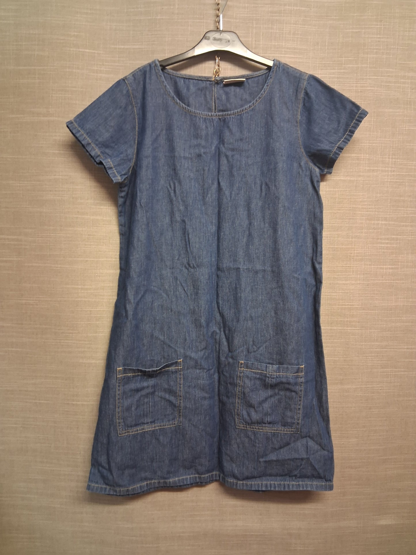 Next Dress Girls Denim Blue Short Sleeve A Line Age 16
