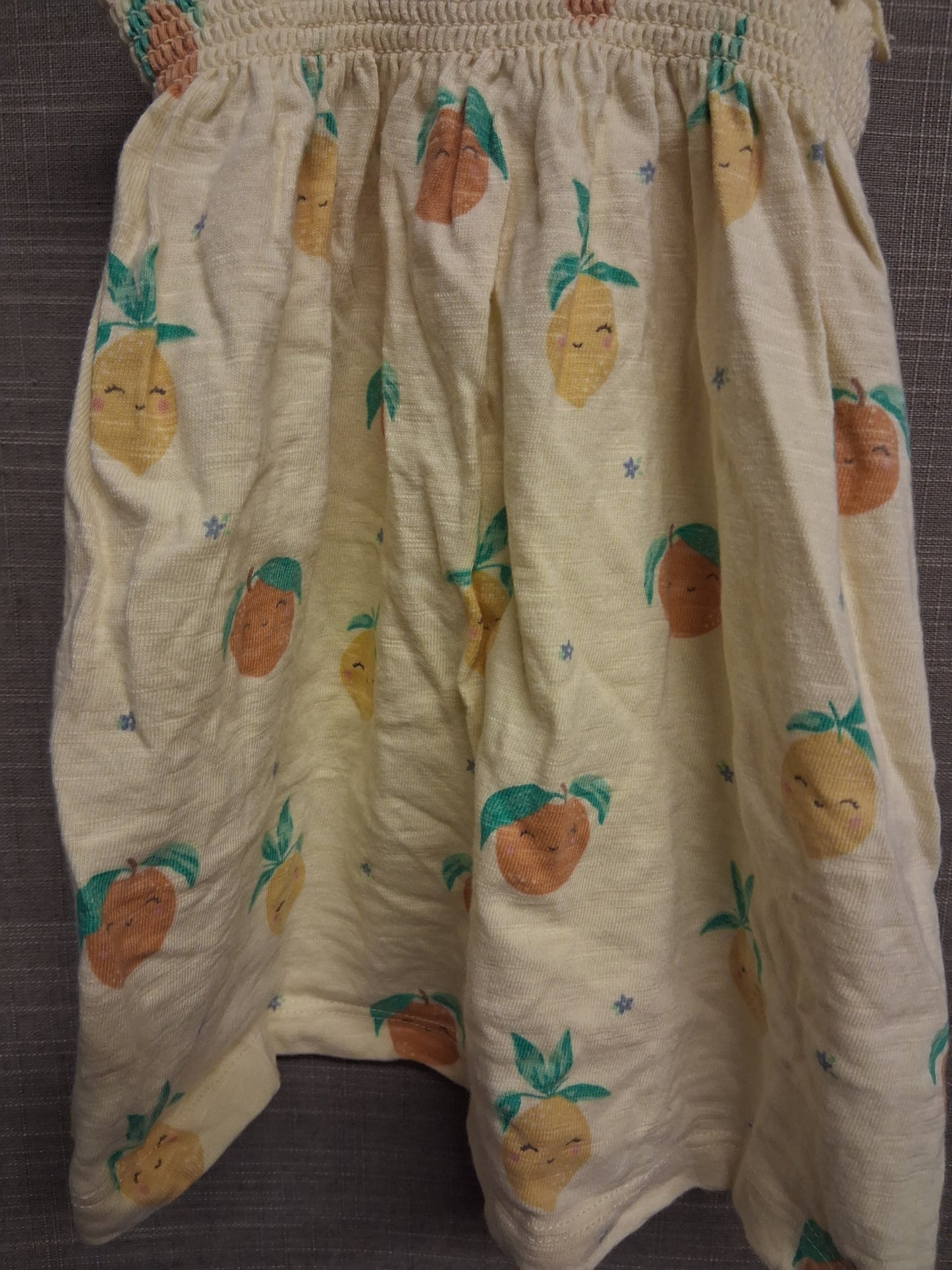 George Girls Yellow Fruity Strappy Sundress Jersey Age 3-6 Months