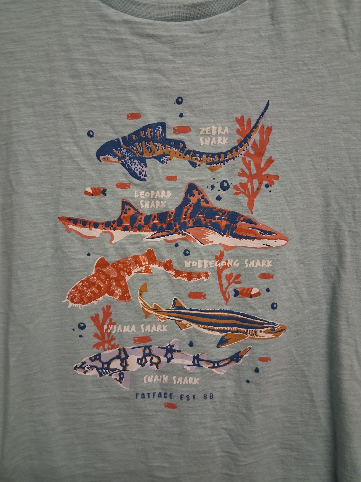 Facebook Boys Blue Short Sleeve T-Shirt Shark Theme Age 9-10 Years