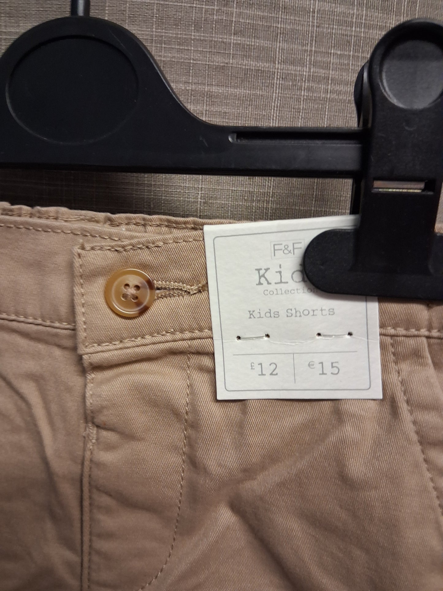 F&F Boys Beige Chino Shorts Age 4-5 Years New