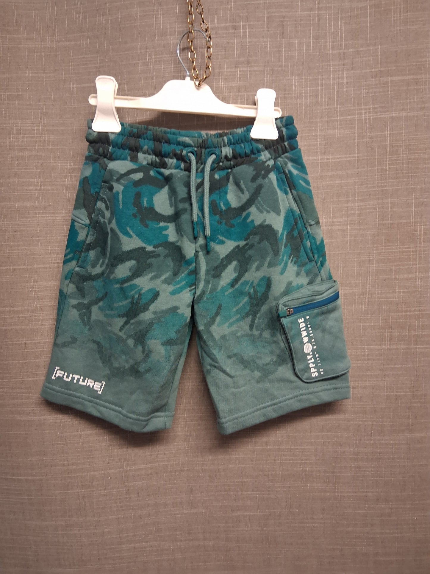 George Boys Green Jersey Jogger Shorts Age 7-8 Years