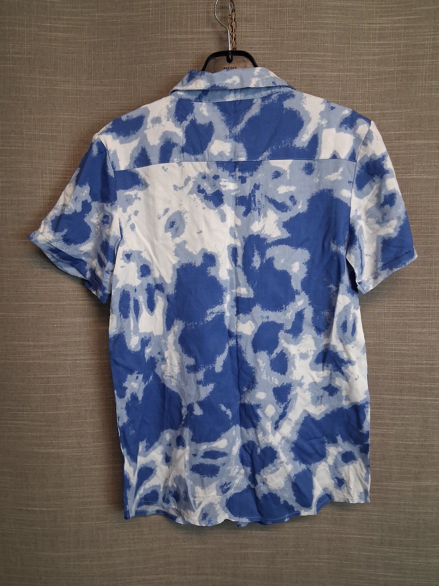 Pep & Co Boys Short Sleeve Shirt Age 9-10 Years Blue Tie Dye New