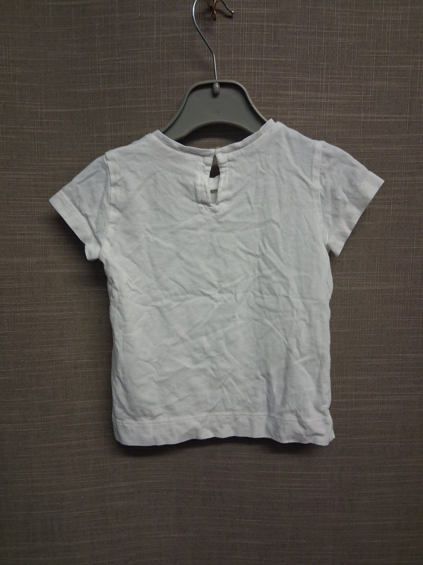 Monnalisa Girls White Short Sleeve T-Shirt Designer Traditional Age 18 Months
