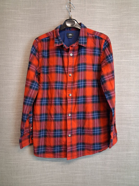 River Island Red Check Shirt Long Sleeve Age 9-10 Years