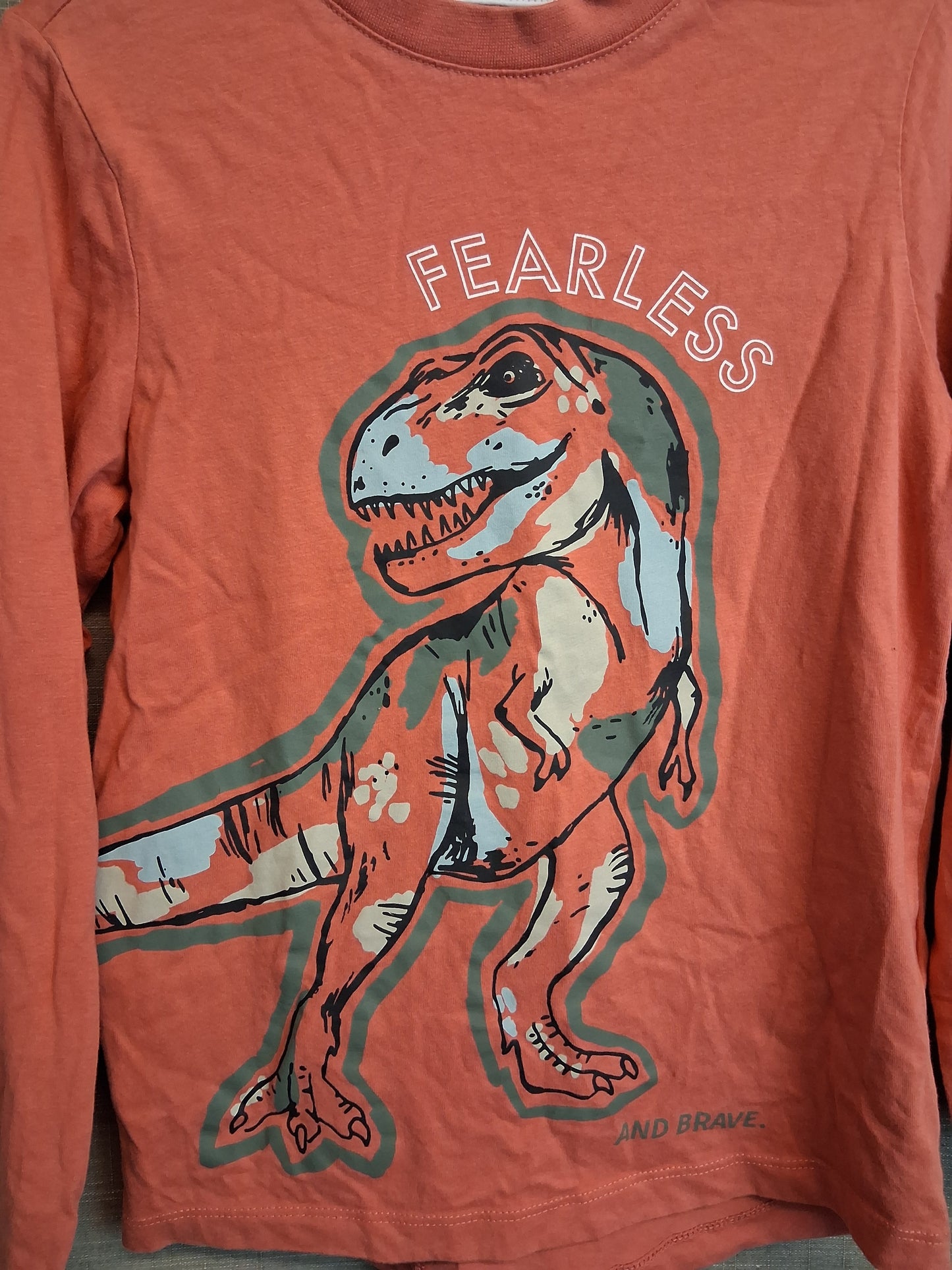 Nutmeg Long Sleeve Orange Dinosaur T-Shirt Age 8-9 Years