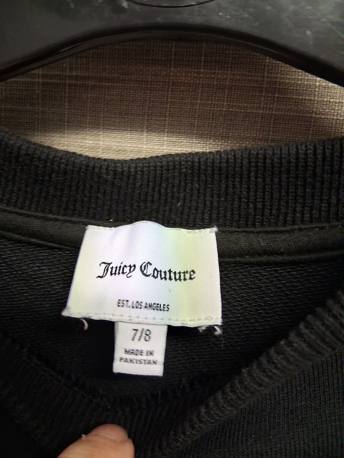 Juicy Couture Girls Black Cropped Sweater Long Sleeve Age 7/8 years