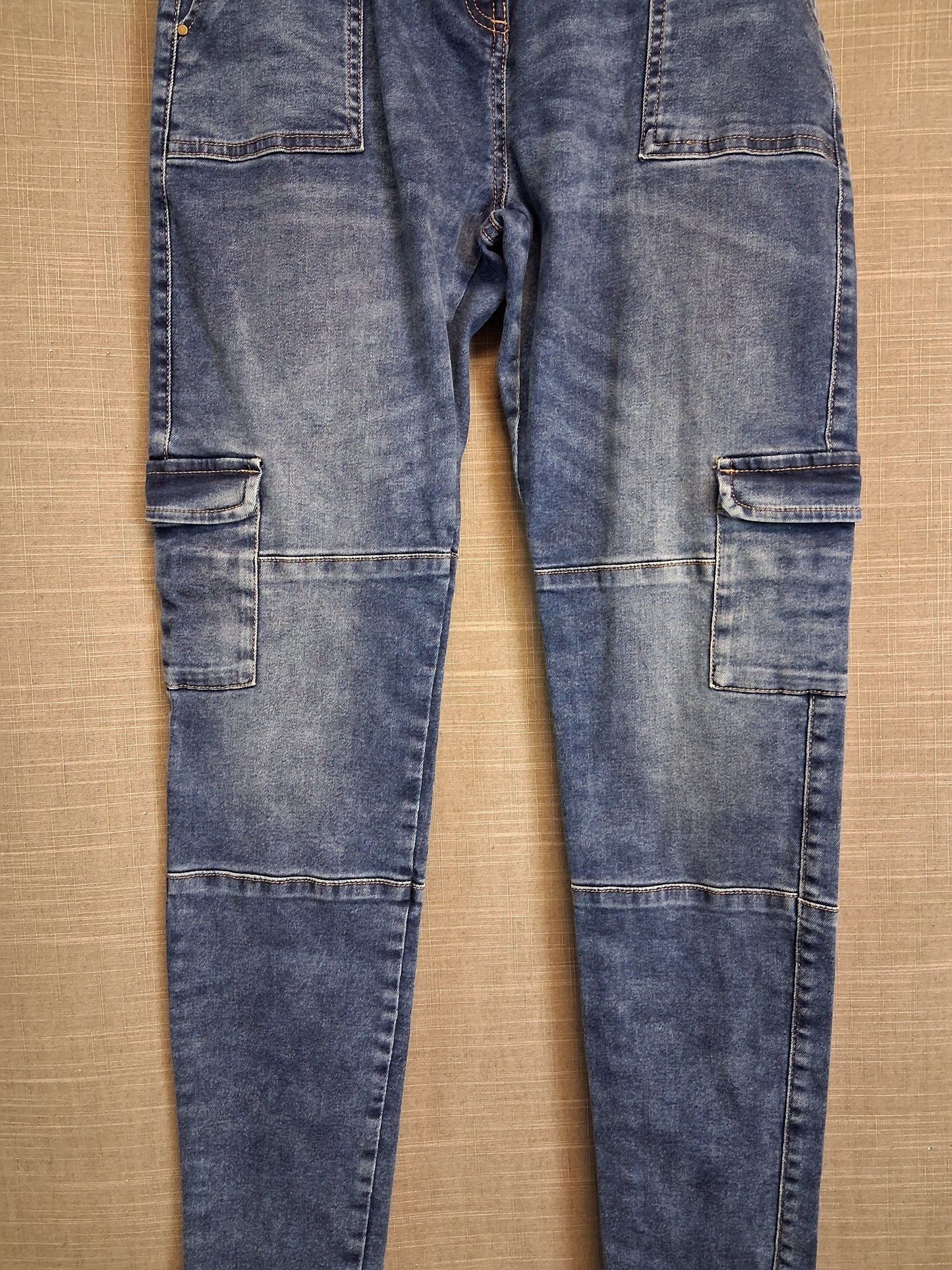 Next Girls Blue Denim Cargo Jeans Age 15 Years
