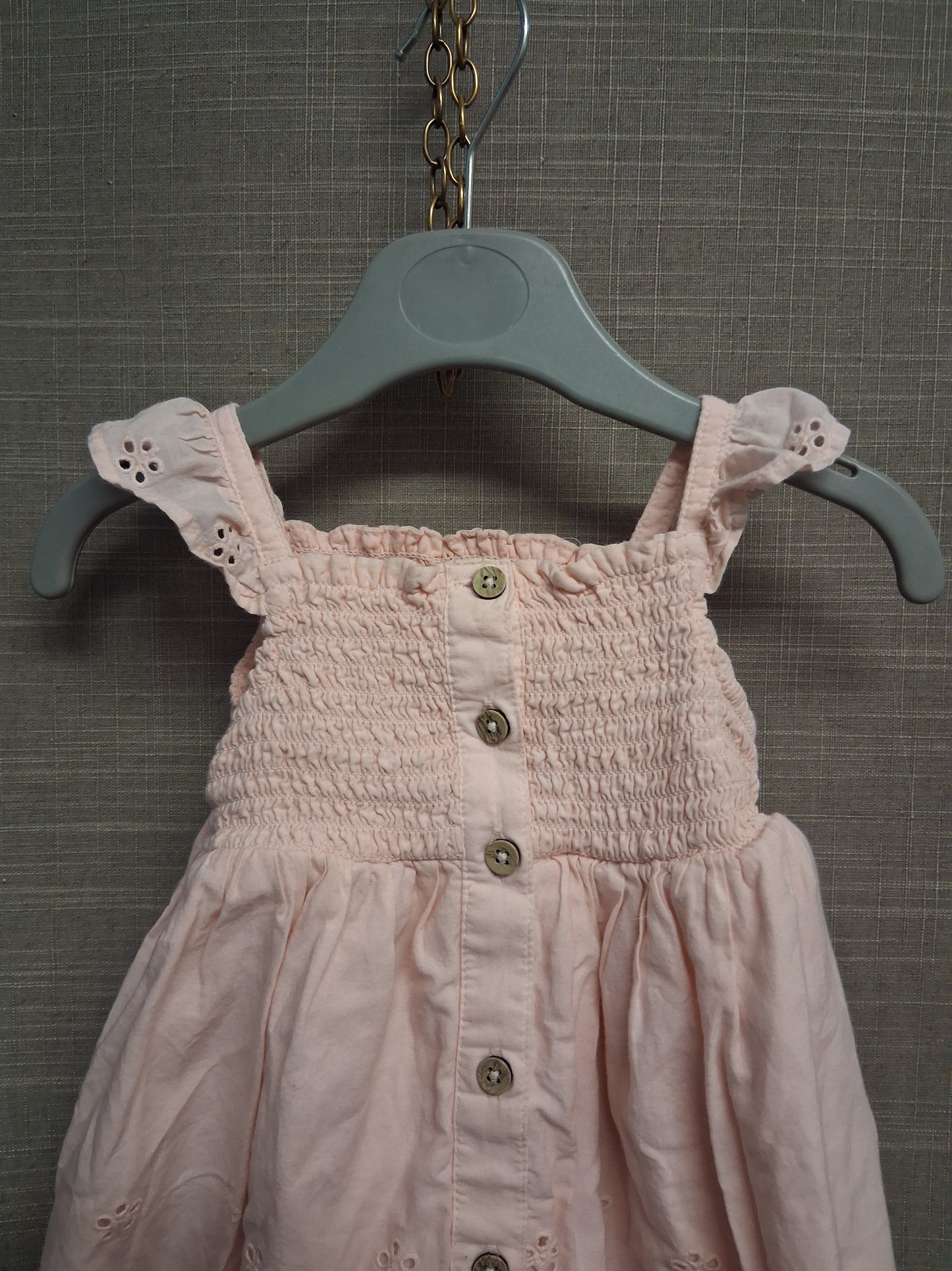George Girls Pink Smocked Summer Dress Age 9-12 Months