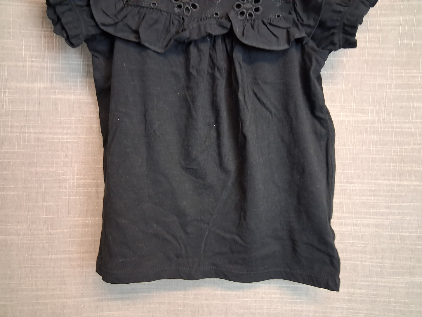 George Girls Black Short Sleeve T-Shirt Age 6-7 Years New