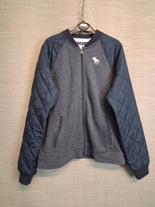 Abercrombie Kids Boys Blue Full Zip Jacket Quilted Sleeve Age 13-14 Years