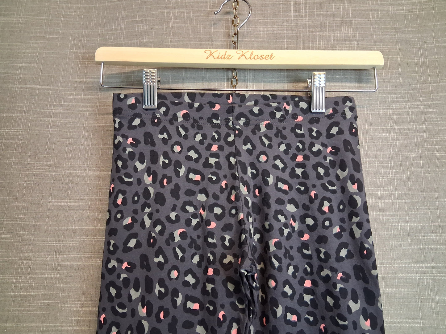 F&F Girls Grey Animal Print Leggings Jersey Age 10-11 Years