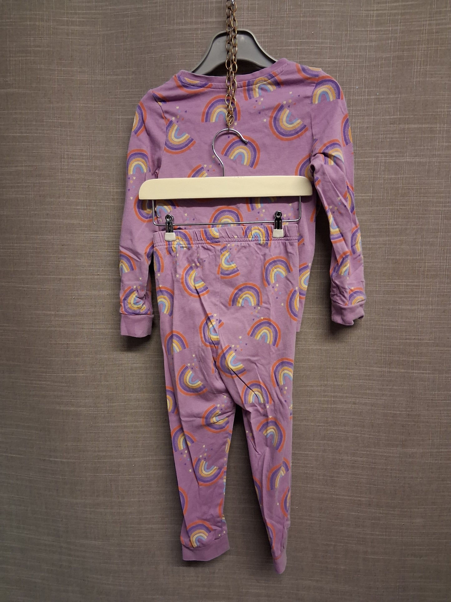 TU Girls Lilac Rainbow Print Pyjamas PJ Set Age 2-3 Years