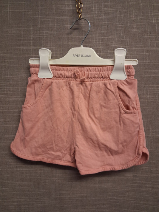 Nutmeg Girls Pink Jersey Shorts Age 2-3 Years