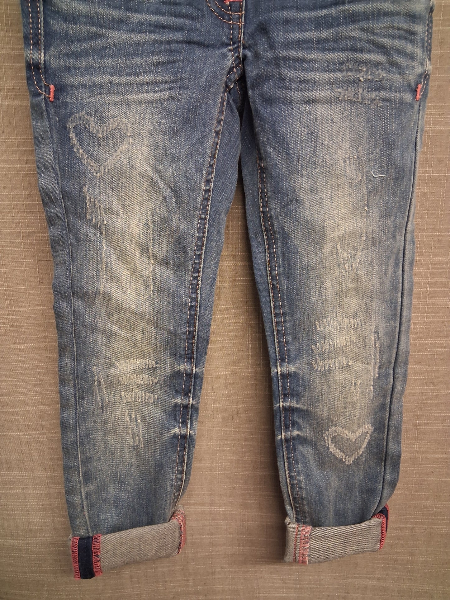 Next Girls Blue Denim Jeans Distressed Age 6 Years
