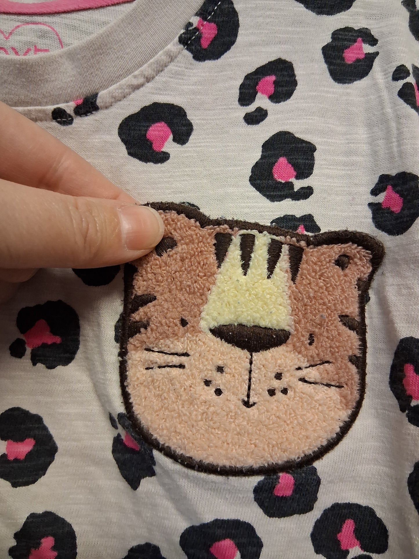 Next Girls Animal Print Cream Short Sleeve T-Shirt Age 5-6 Years