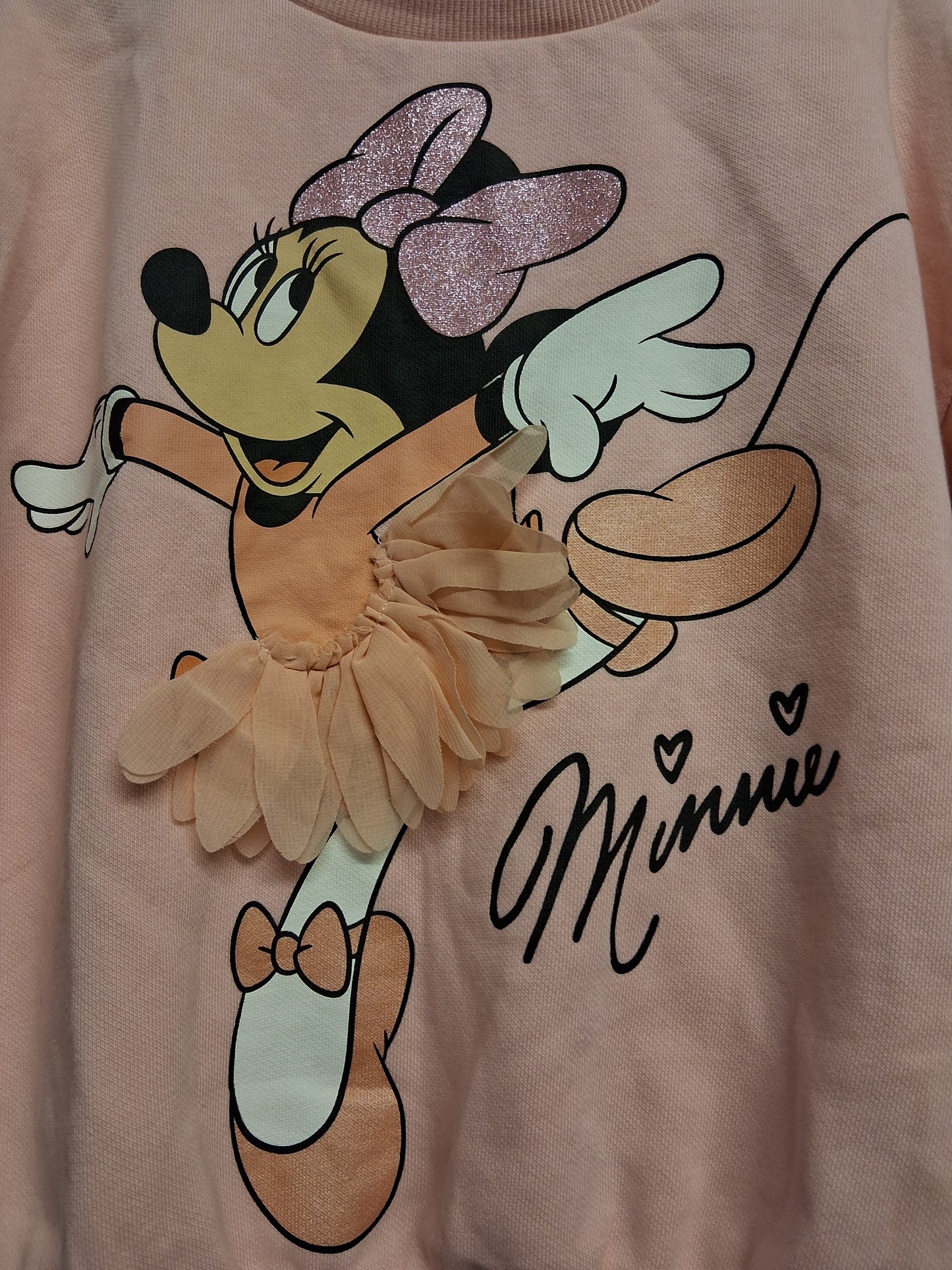 F&F Disney Minnie Mouse Pink 2 Piece Outfit Sweater and Leggjngs Age 3-4 Years