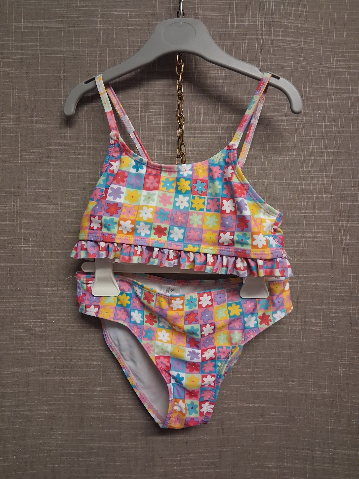 Primark Girls Multicolour Floral Bikini Set Swimwear Age 6-7 Years