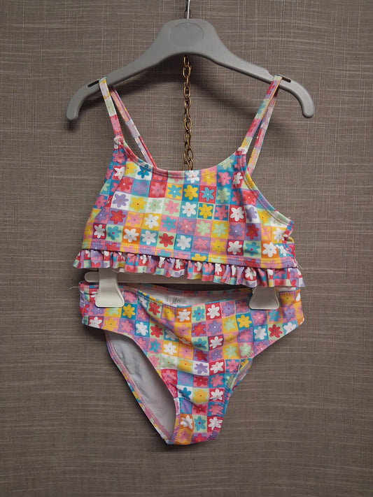 Primark Girls Multicolour Floral Bikini Set Swimwear Age 6-7 Years