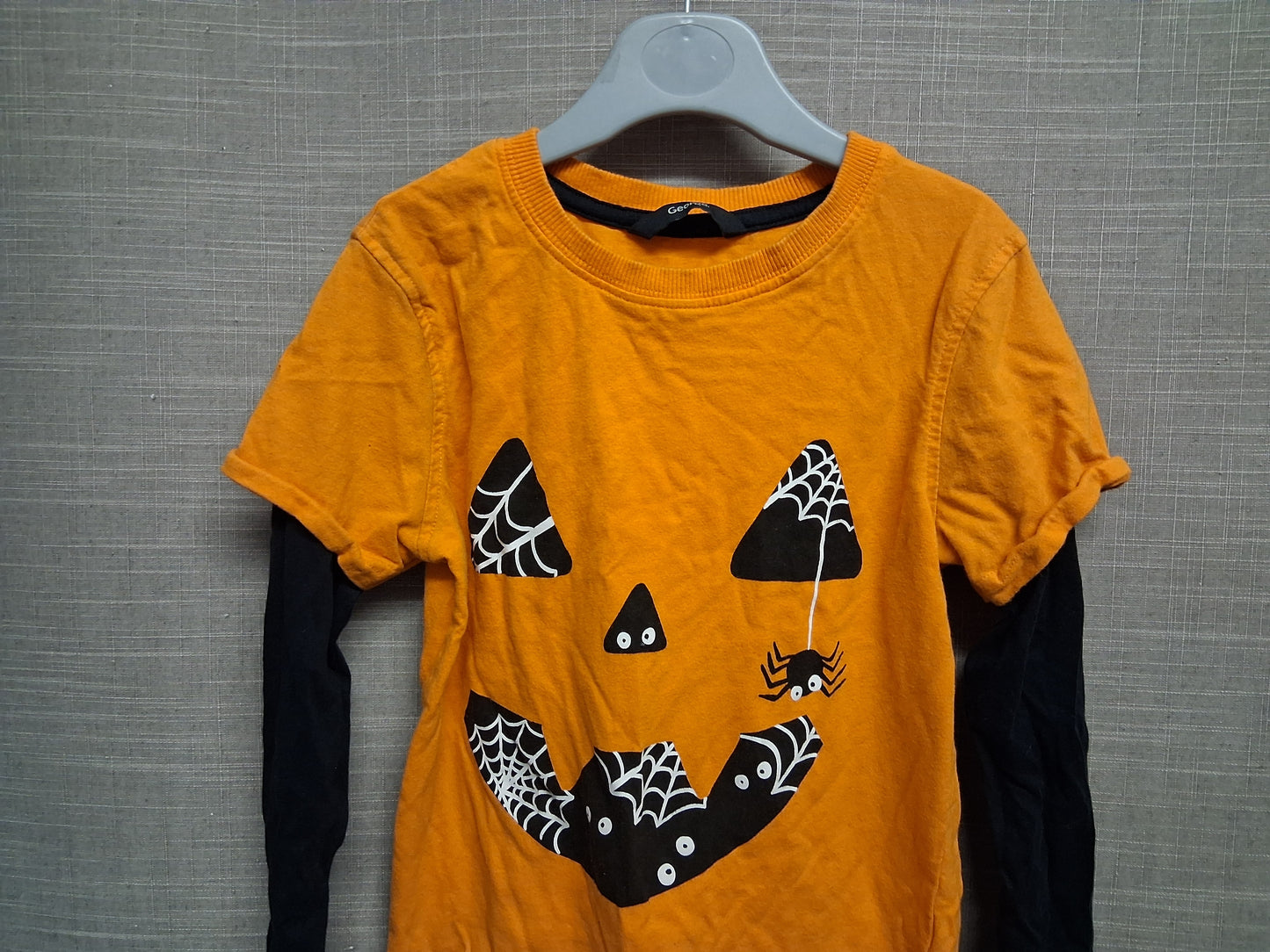 George Halloween Pumpkin Orange Long Sleeve T-Shirt Age 6-7 Years