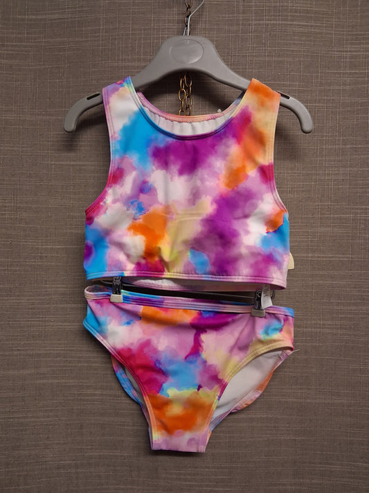 F&F Girls Pink Tie Dye 2 Piece Bikini Set Swimwear Age 6-7 Years New