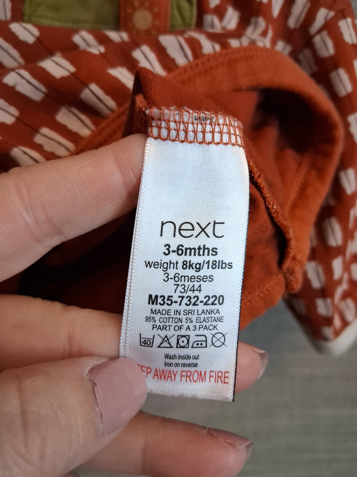 Next Boys Orange and Beige Long Sleeve Top Age 3-6 Months