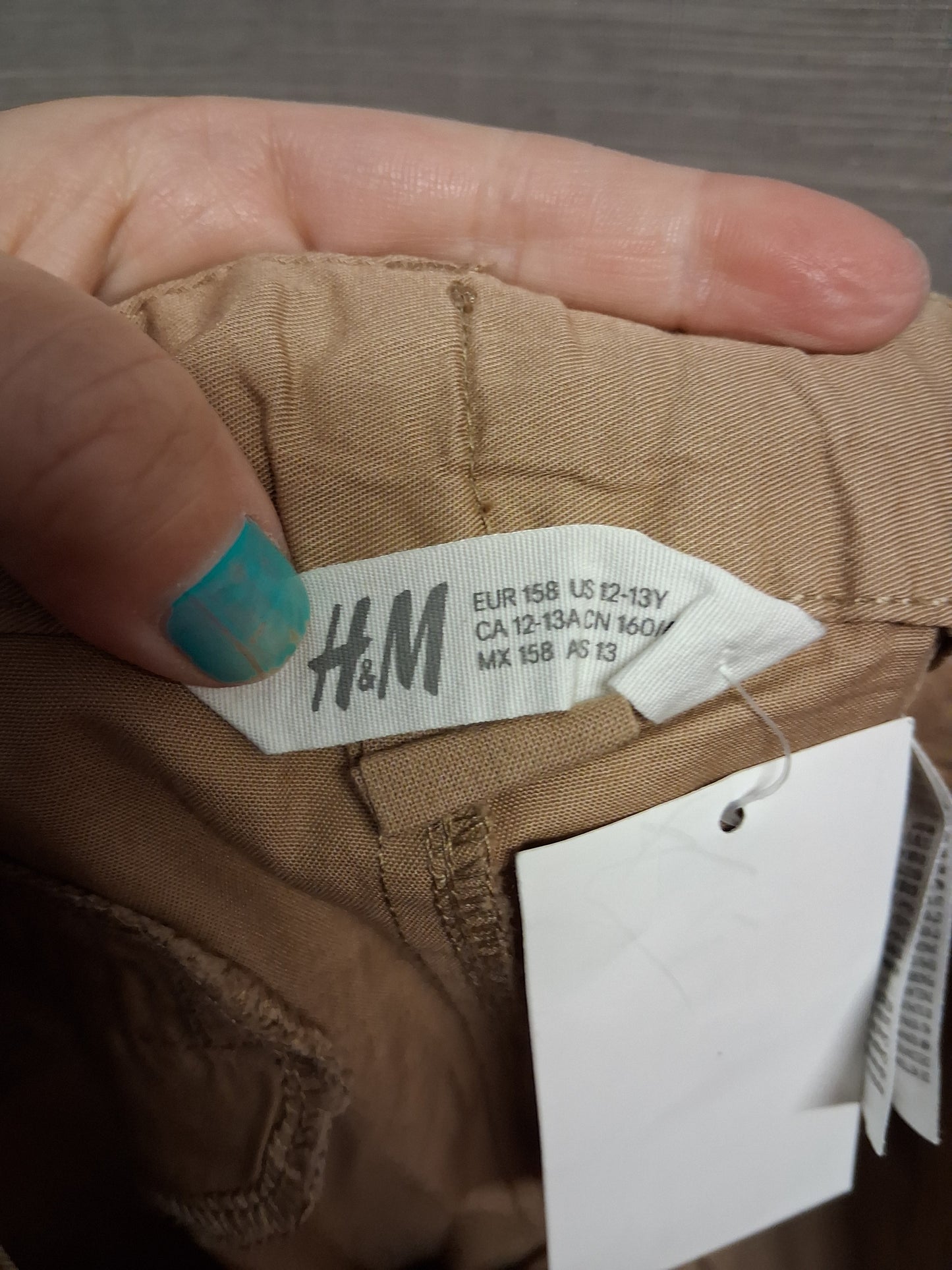 H&M Boys Brown Chino Shorts Elastic Waist Age 12-13 Years New