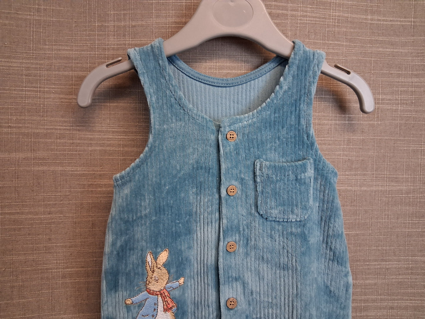 Peter Rabbit Blue Velour Romper One Piece Age First Size