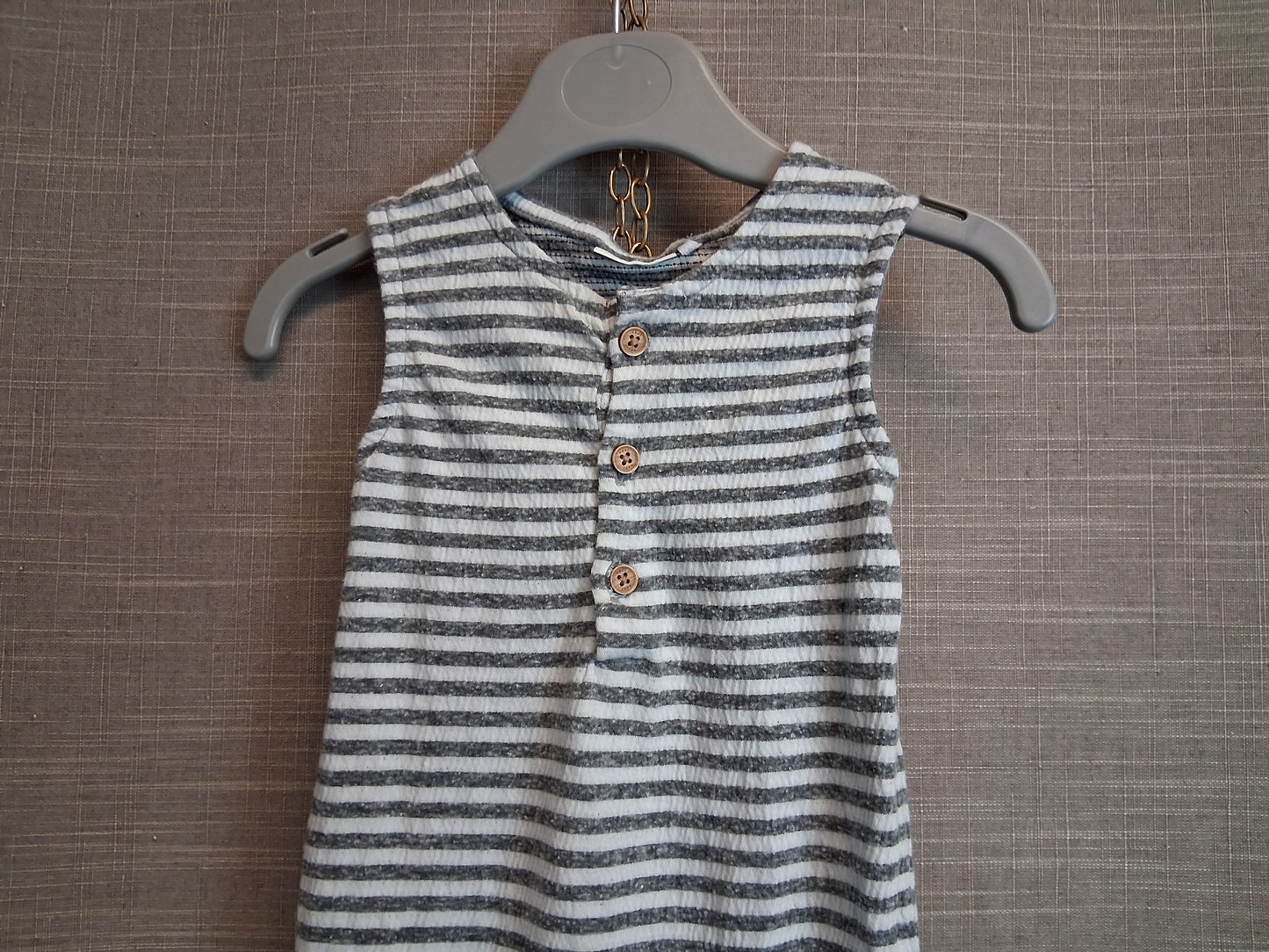 Next Boys Jersey One Piece Rompers Grey White Striped Age 0-3 Months