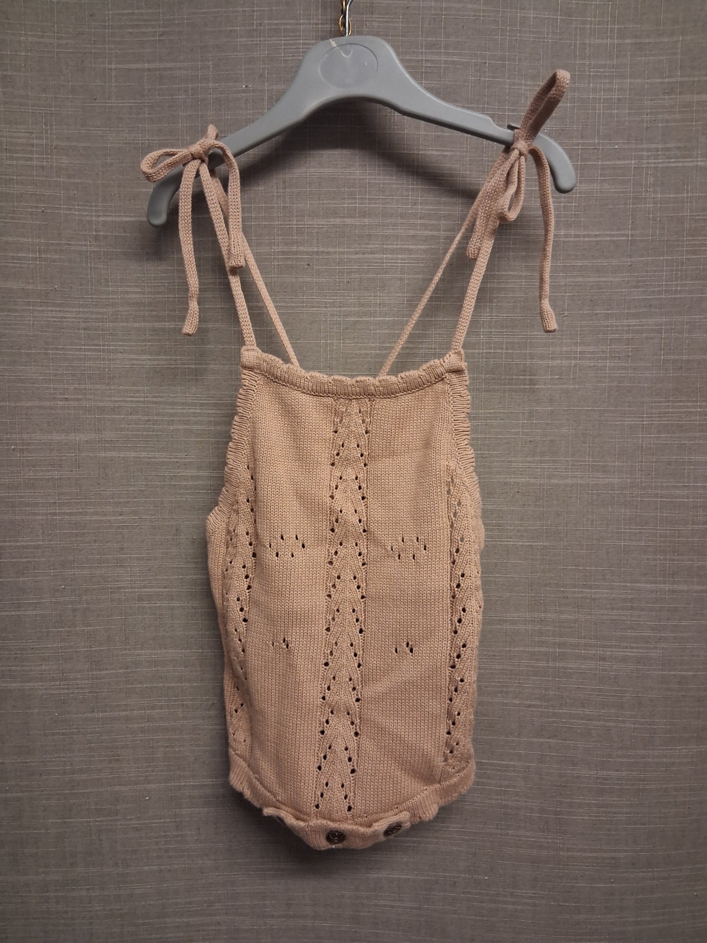 Shein Girls Brown Knitted Romper Shorts Age 2 Years