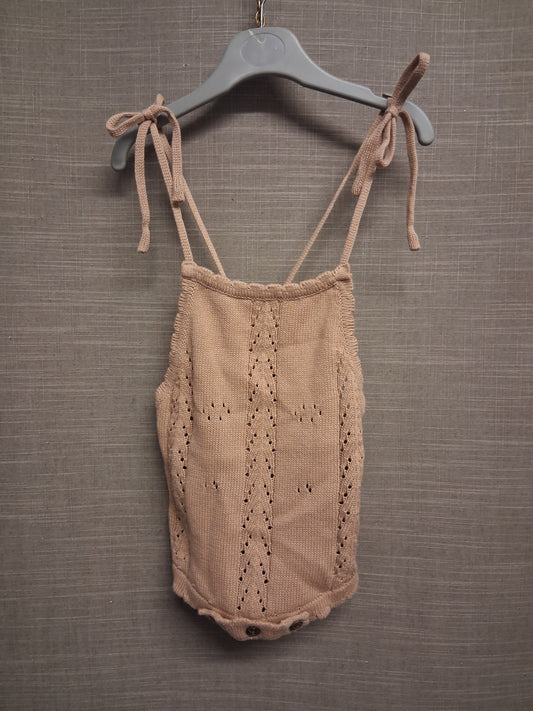 Shein Girls Brown Knitted Romper Shorts Age 2 Years