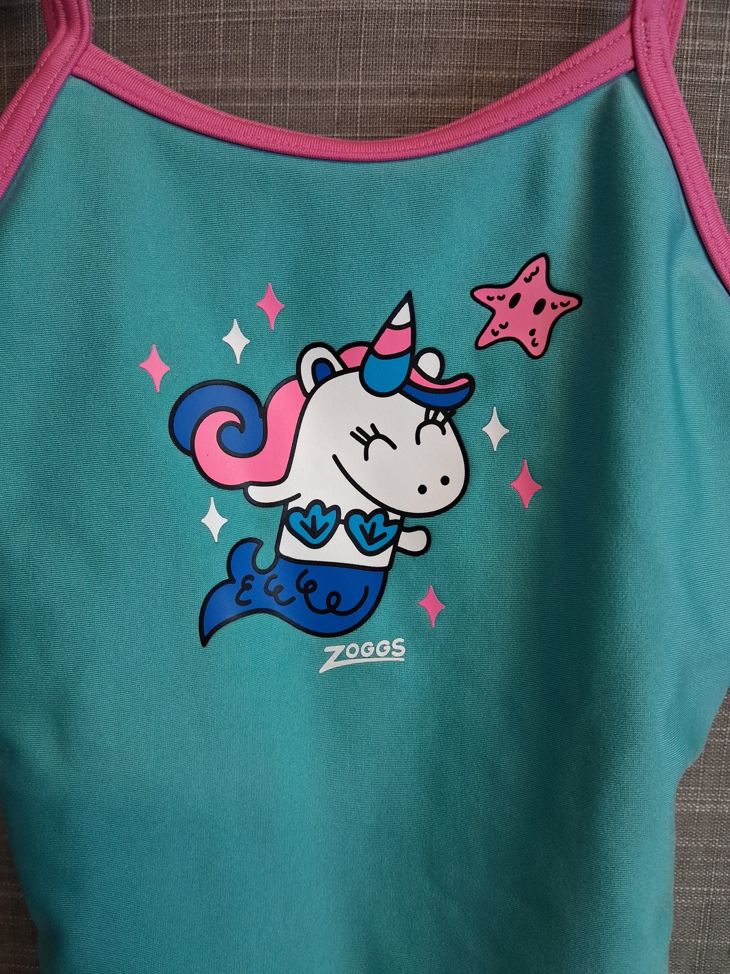 Zoggs Girls Unicorn Mermaid Swimsuit One Piece Green Age 5 Years