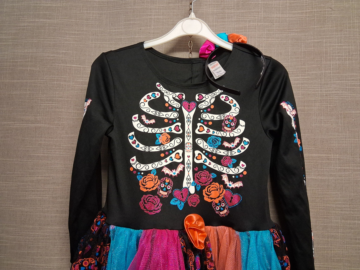 Matalan Girls Halloween Costume Day of the Dead With Headband Age 11-12 Years