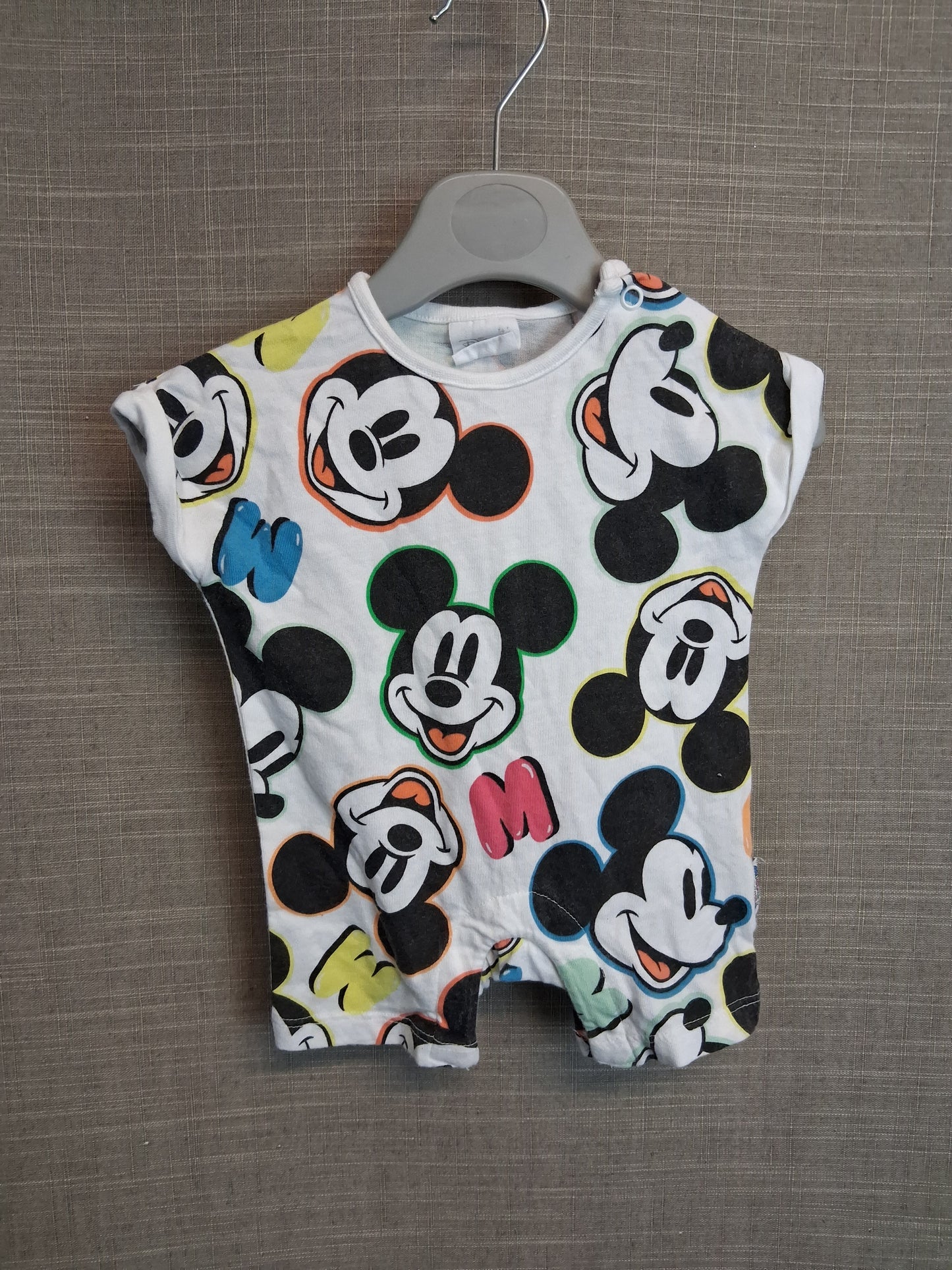 Disney Boys Mickey Mouse Romper Shorts Sleepsuit Multicolour Age Newborn