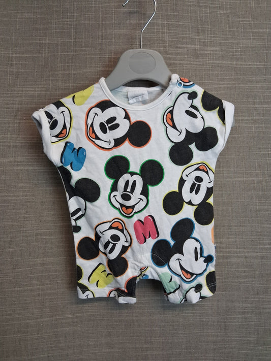 Disney Boys Mickey Mouse Romper Shorts Sleepsuit Multicolour Age Newborn