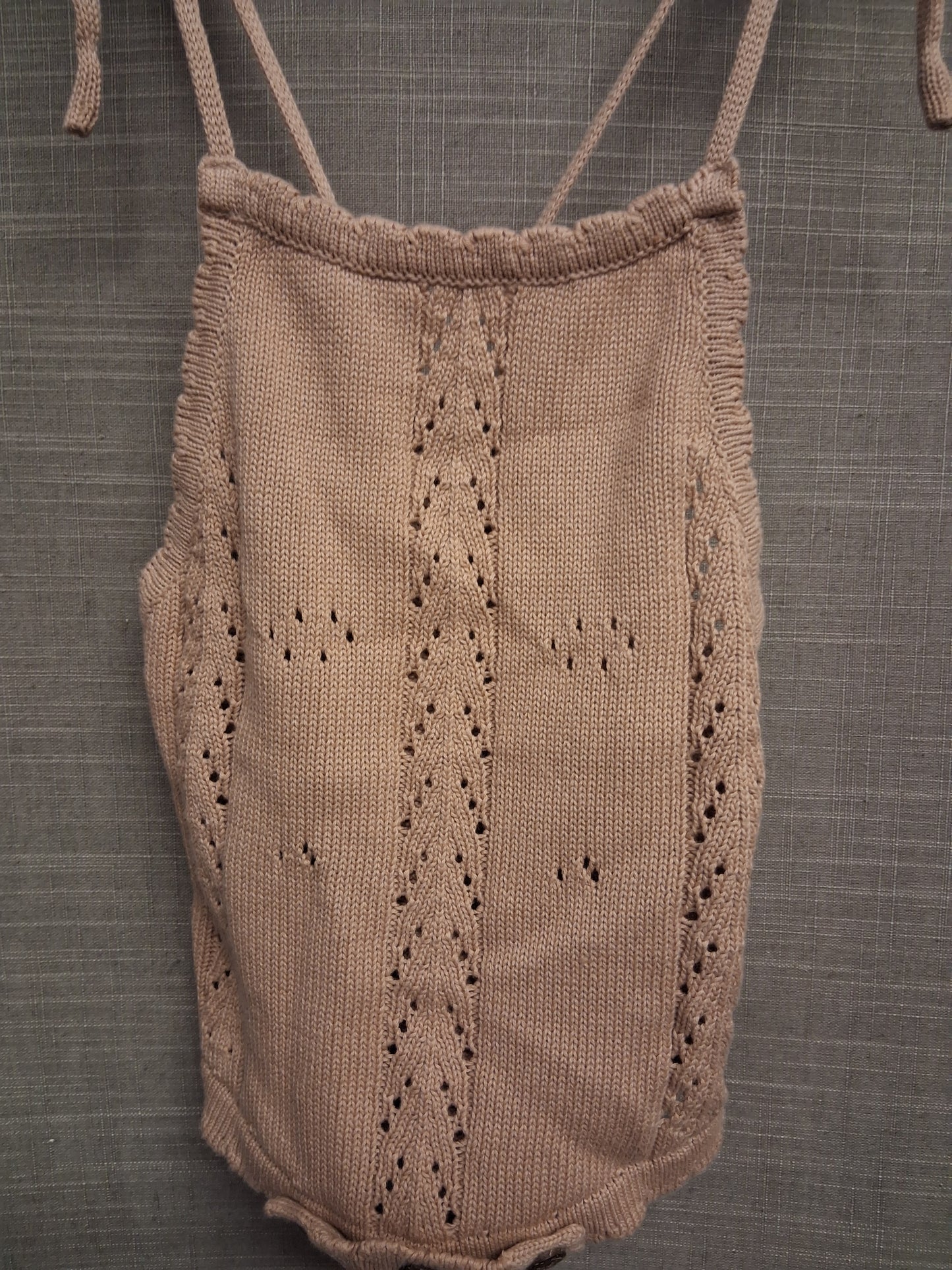 Shein Girls Brown Knitted Romper Shorts Age 2 Years