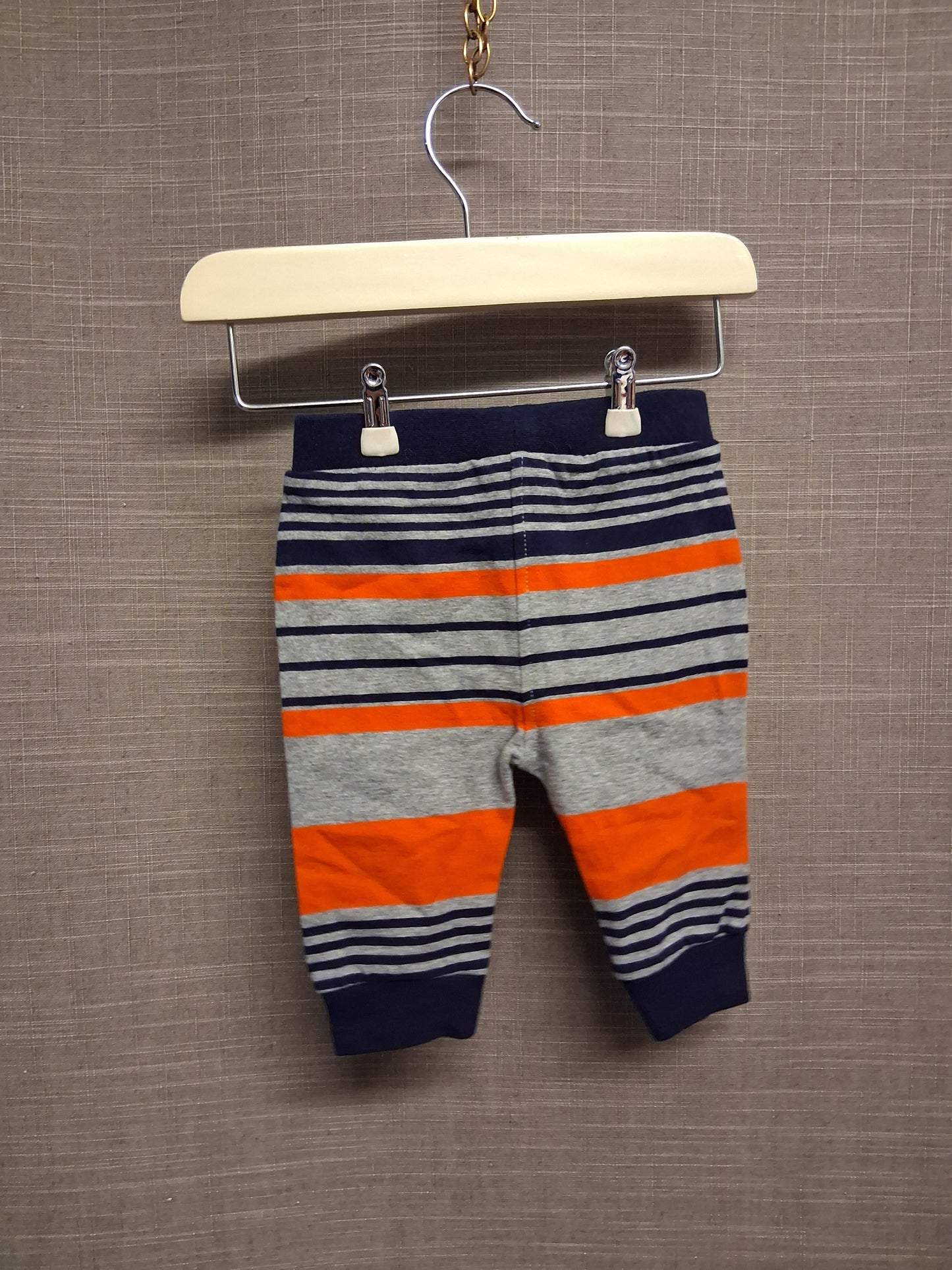Next Boys Grey Red Navy Striped Jersey Joggers Age 0-3 Months