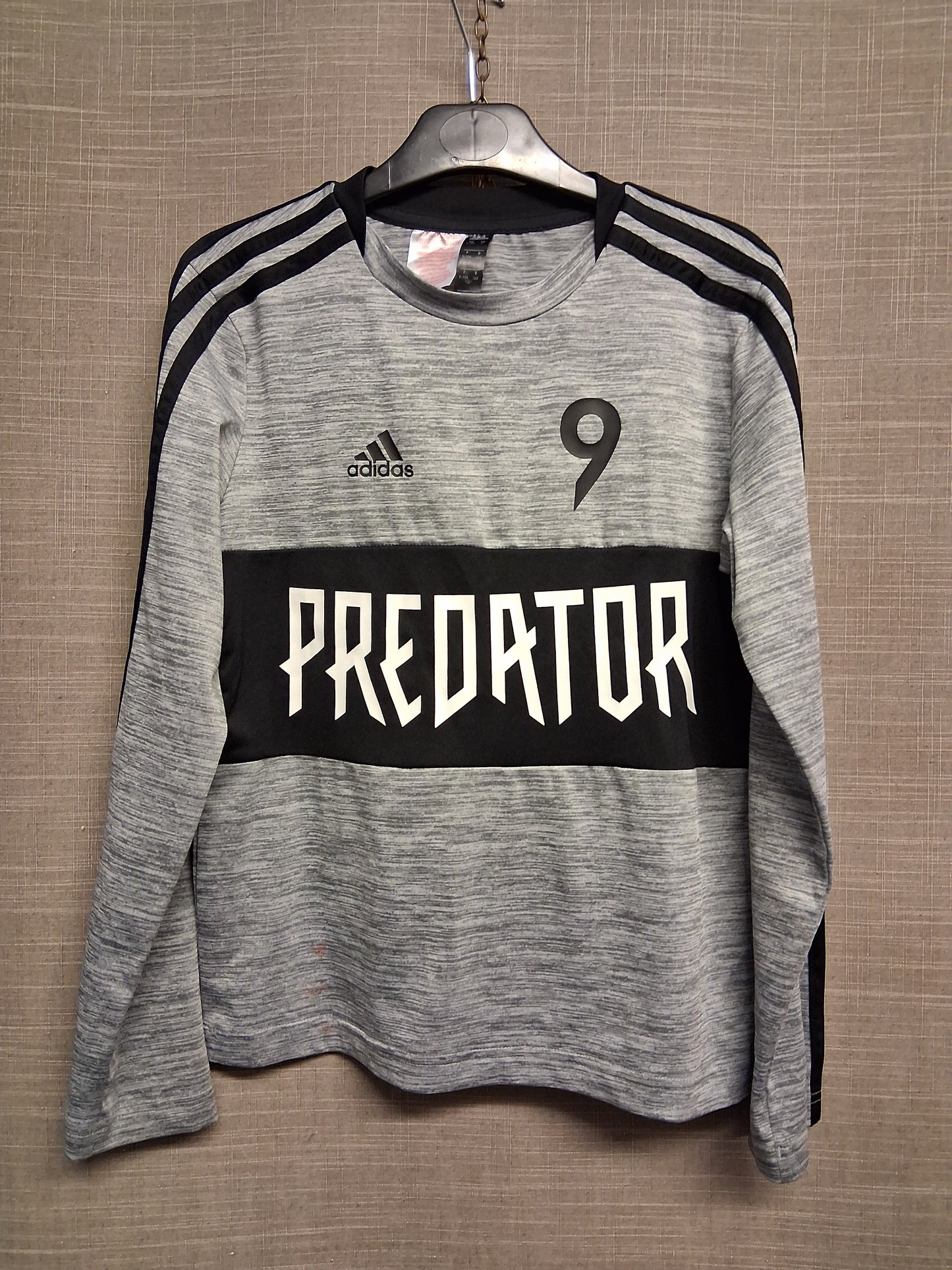 Adidas Predator Grey Long Sleeve T-Shirt Age 9-10 Years