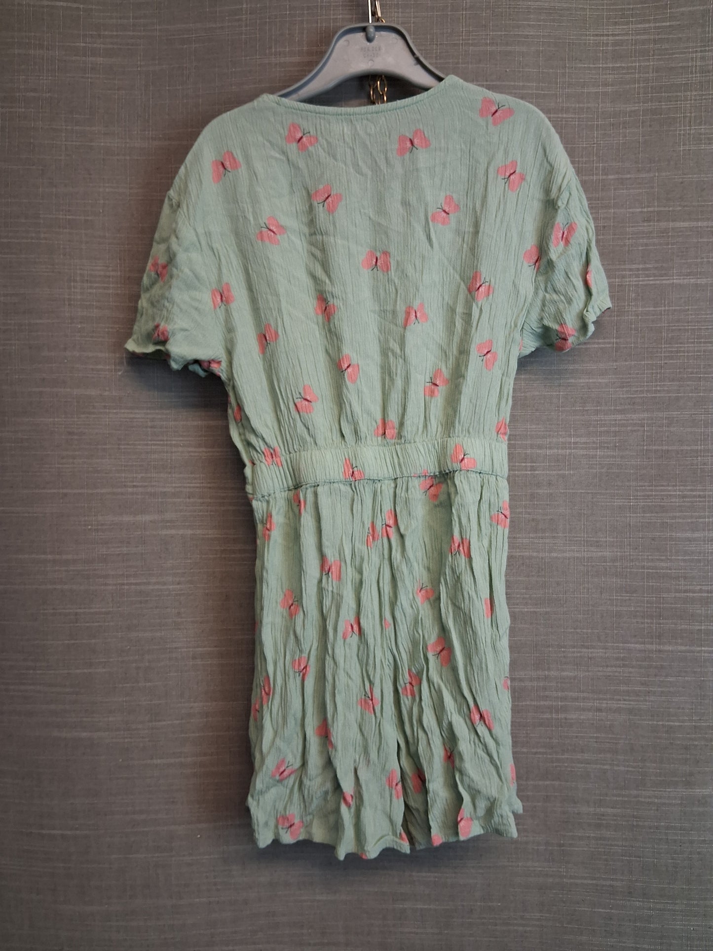 Nutmeg Girls Crop Jumpsuit Keyhole Front Green Pink Spots Age 7-8 Years