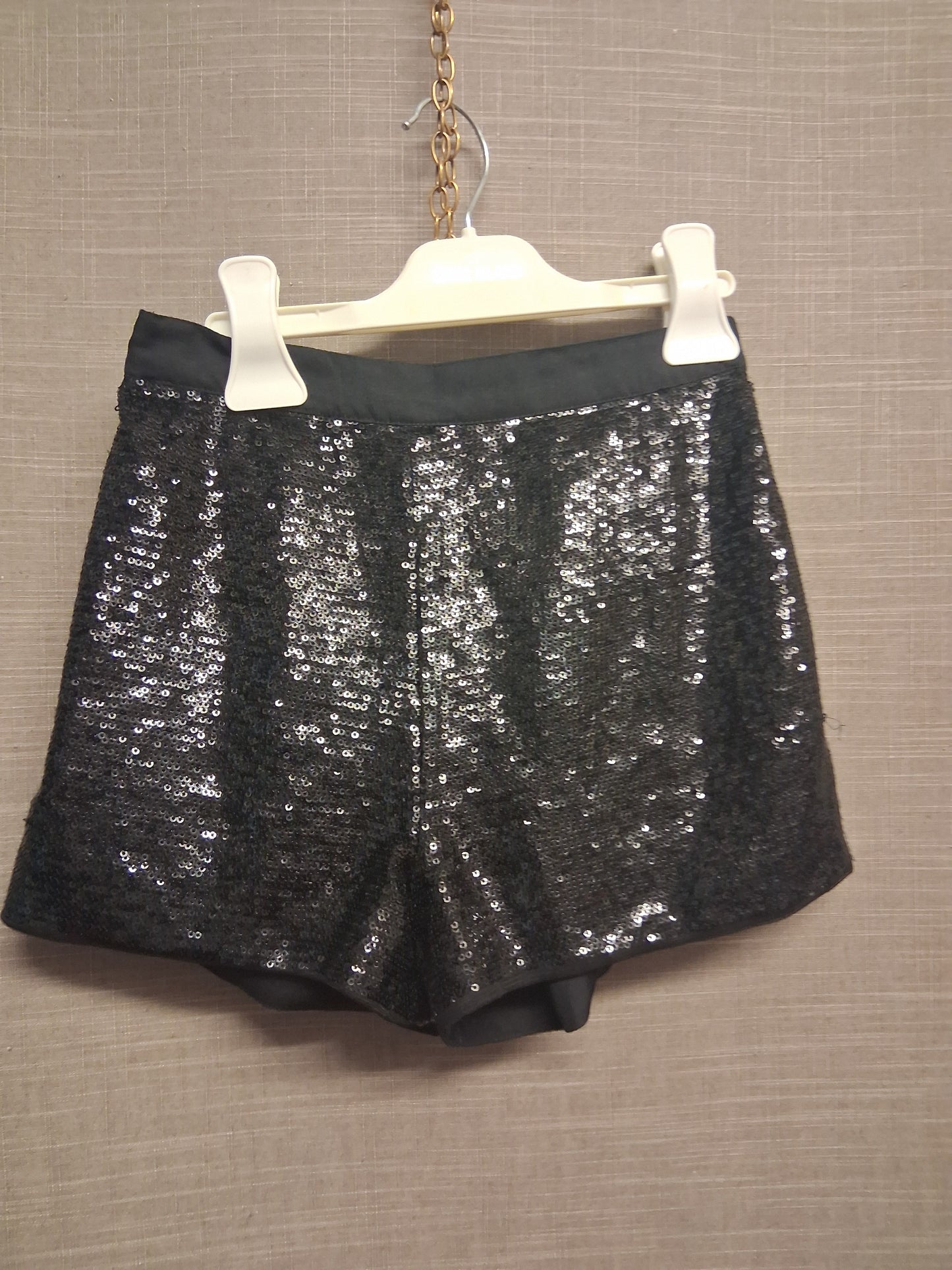 George Girls Black Sequin Shorts Party Age 8-9 Years