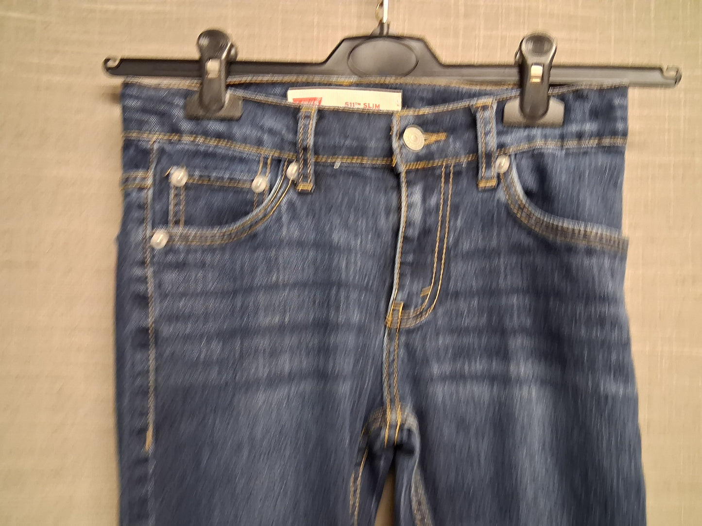 Levis 511 Slim Leg Boys Jeans Darkwash Adjustable Waist Age 12 Years