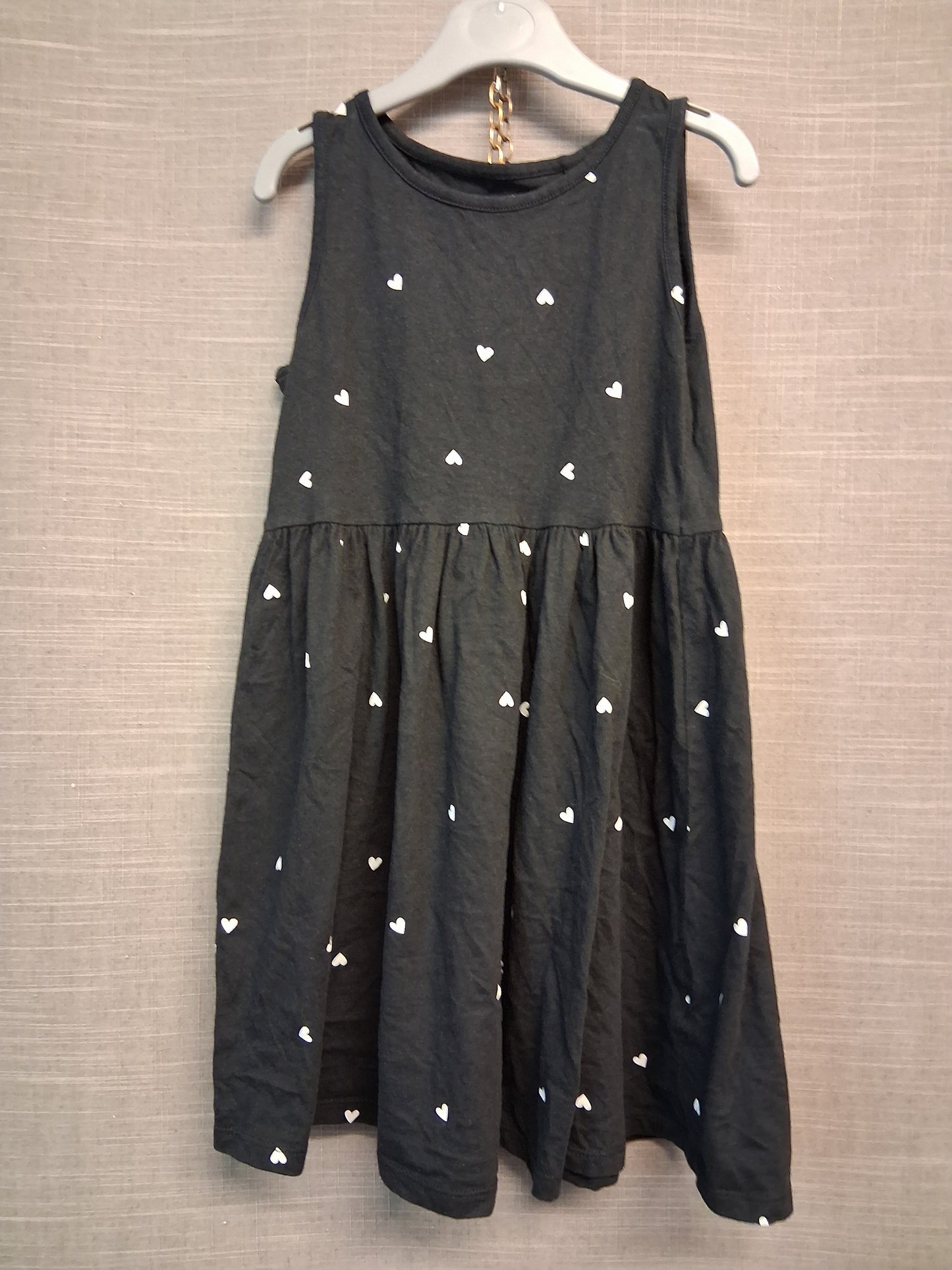 F&F Girls Black Sleeveless Sundress Age 6-7 Years