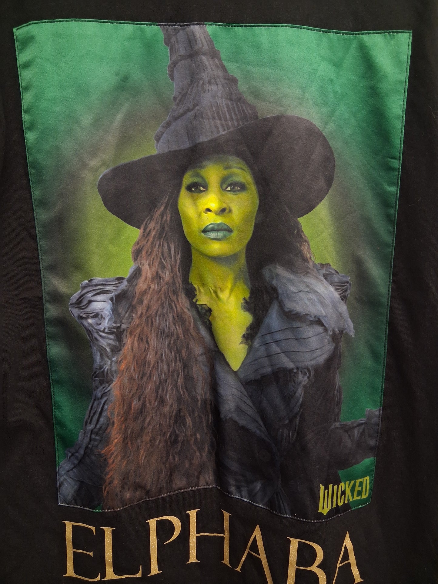 Nutmeg Wicked T-Shirt Elphaba Graphic Black Short Sleeve Age 10-11 Years