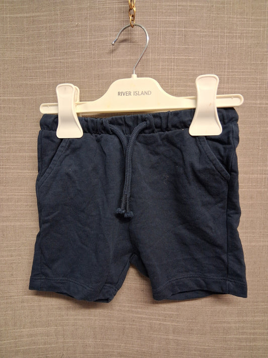Next Boys Jersey Navy Blue Shorts Age 9-12 Months 100% Cotton