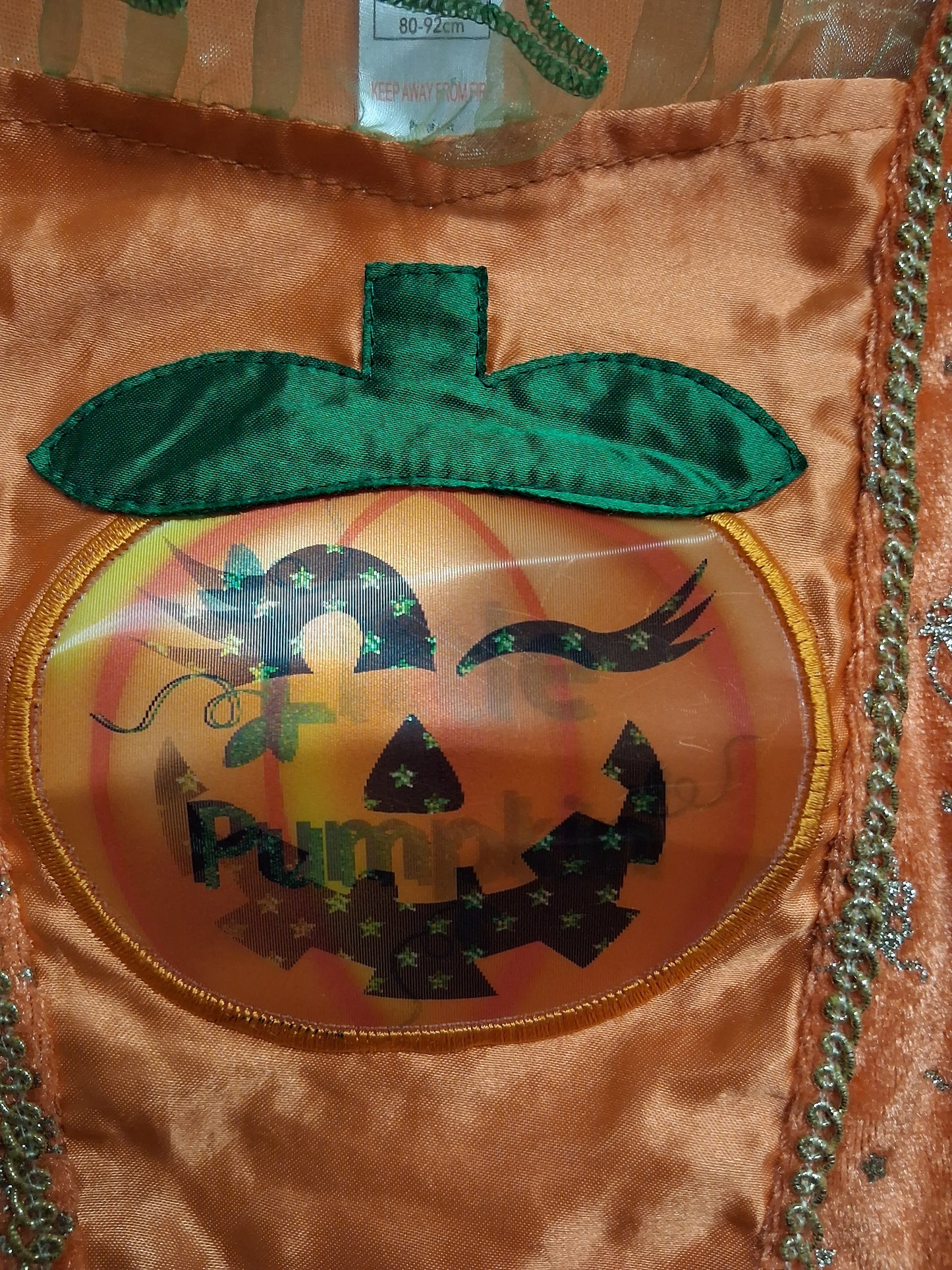 George Girls Halloween Pumpkin Dress Orange Age 1-2 Years