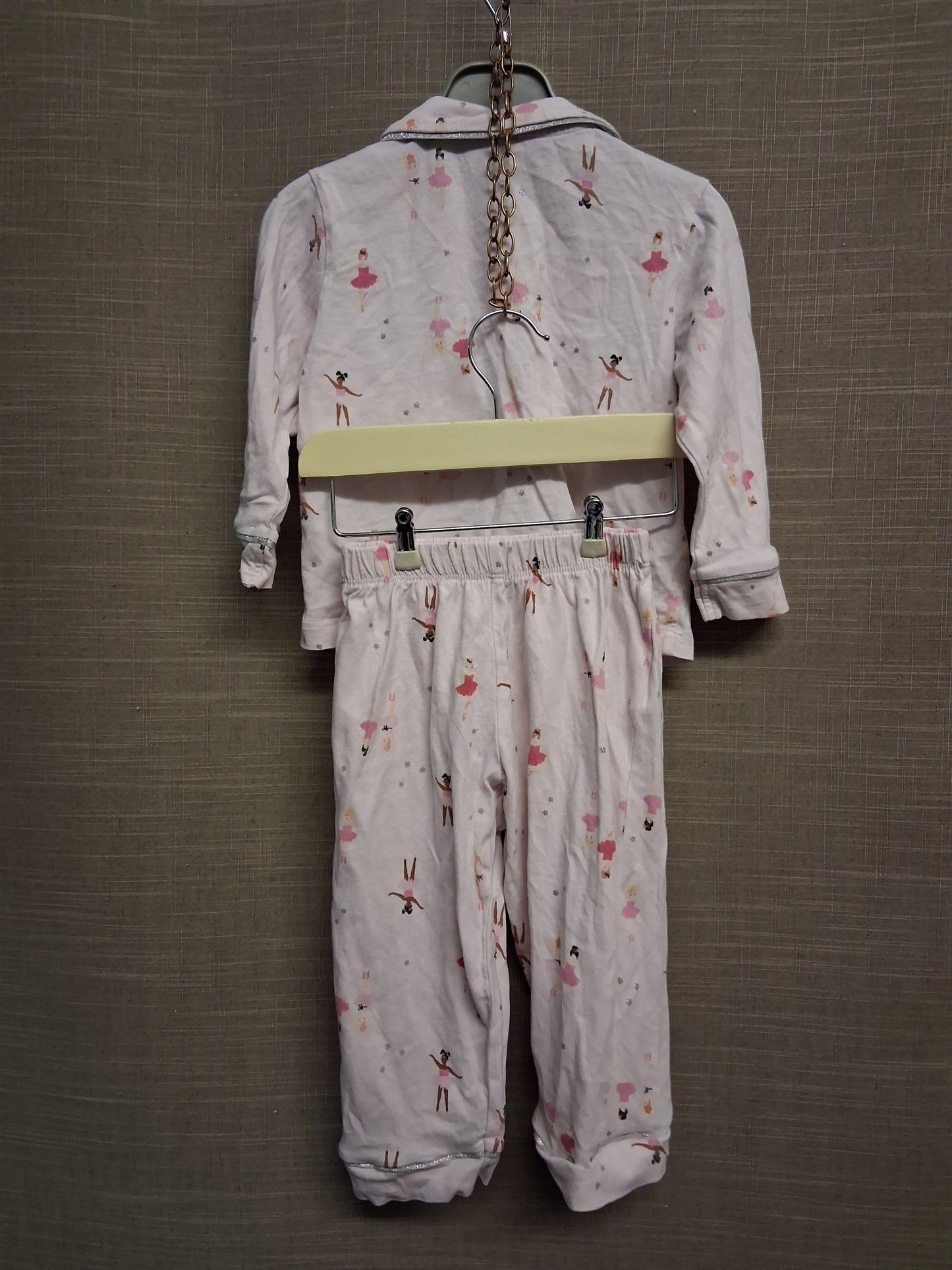 Matalan Girls Pyjamas PJs Set Pale Pink Ballerina Print Age 12-18 Months