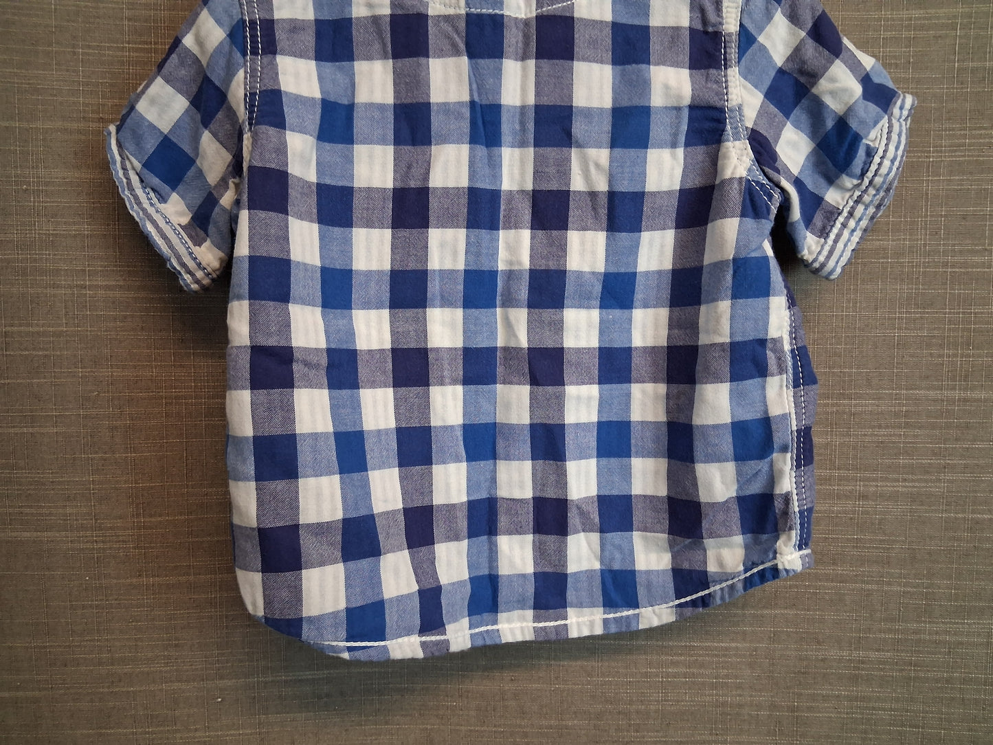 TU Boys Blue Check Short Sleeve Shirt Age 18-24 Months
